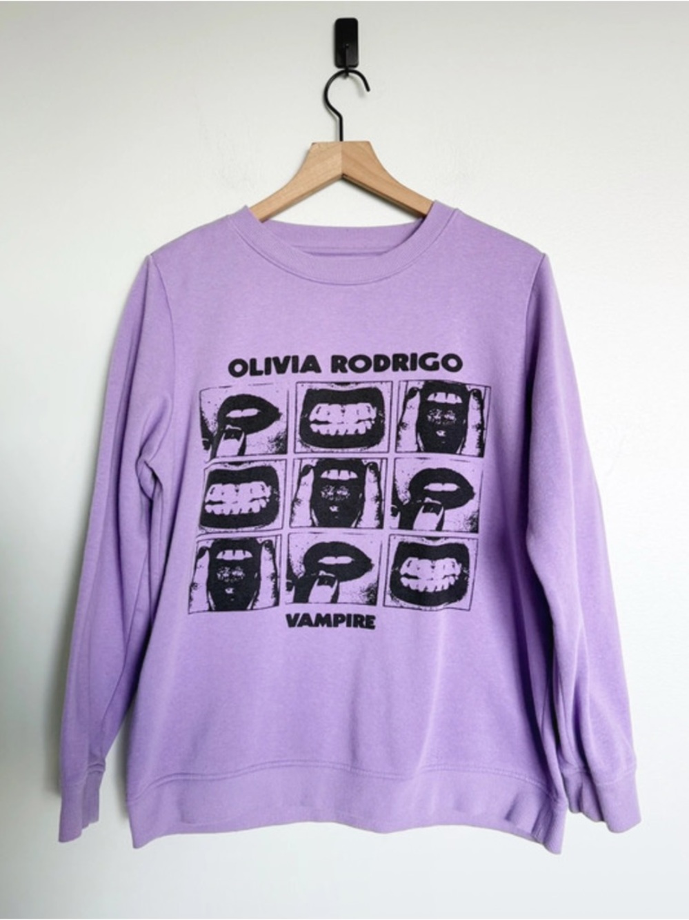 Olivia Rodrigo Sweatshirt Purple Vampire Graphic Crewneck Pullover